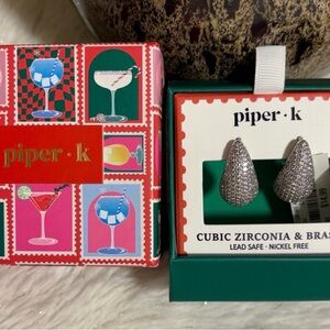 Piper Teardrop Pavé Cubic Zirconia Earrings in Silver